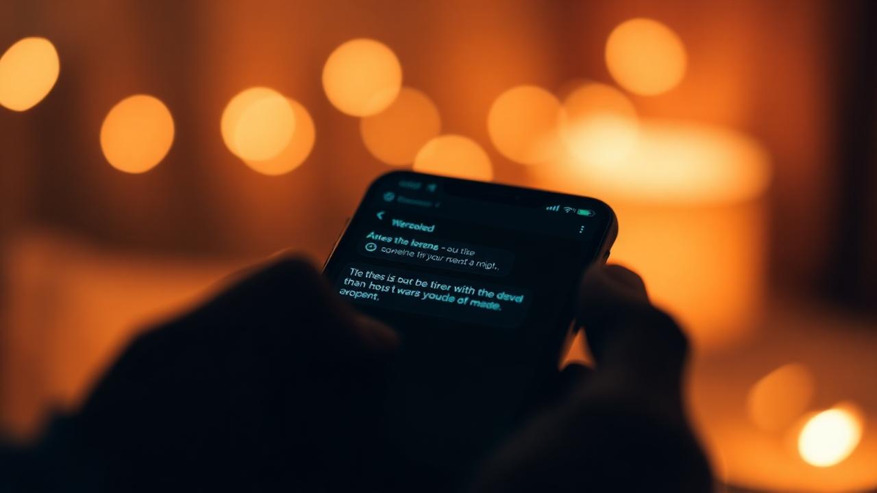 How she texts often reveals more than what she texts A phone screen glowing at night showing an active text conversation